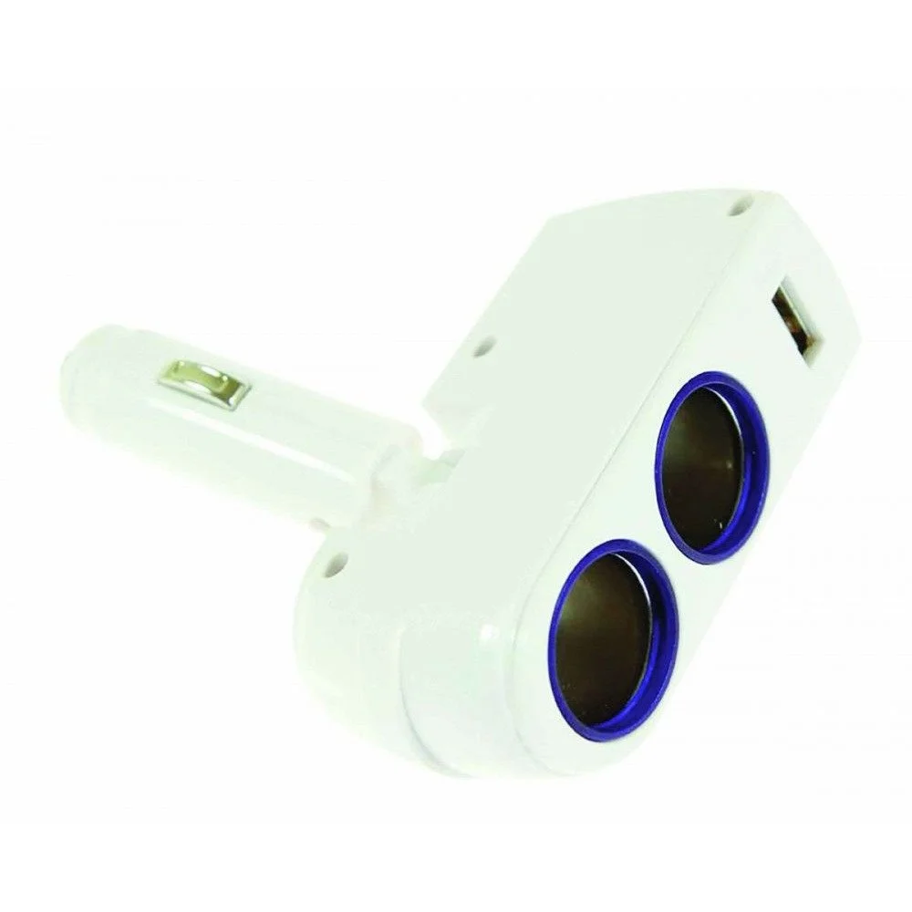 Priza auto cu incarcator BOTTARI 30081BT, cu port USB, alb