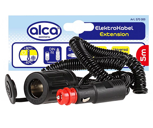 Cablu electric spiralat bricheta auto ALCA Electro Cable 570000, 12, 24 V, 6 A, lungime cablu 5 metri
