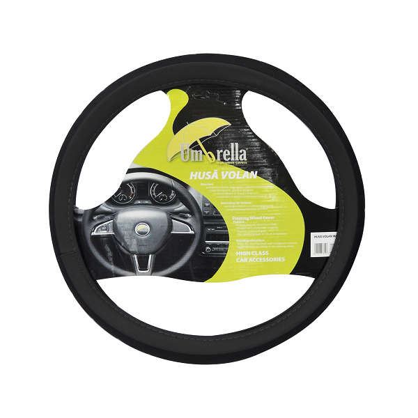 Husa volan UMBRELLA Matrix 07840, negru, piele ecologica, 37-39 cm