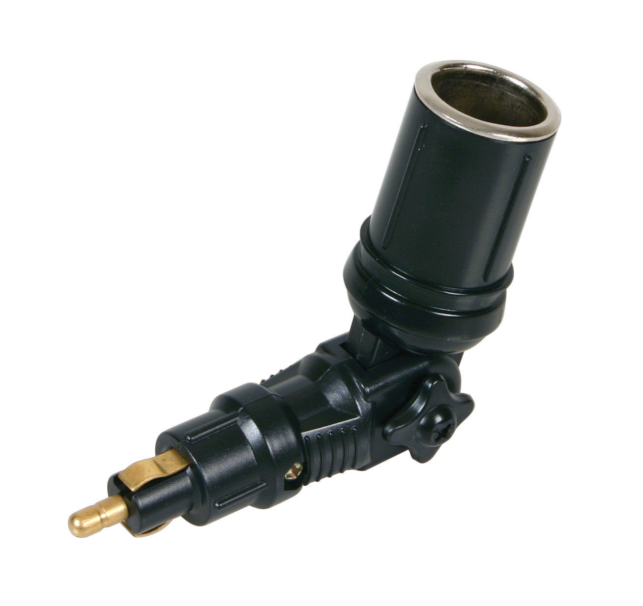 Adaptor priza masina LAMPA LAM39052, 12-24V, intrare mufa DIN, iesire priza standard, articulatie pivotanta la 120 grade