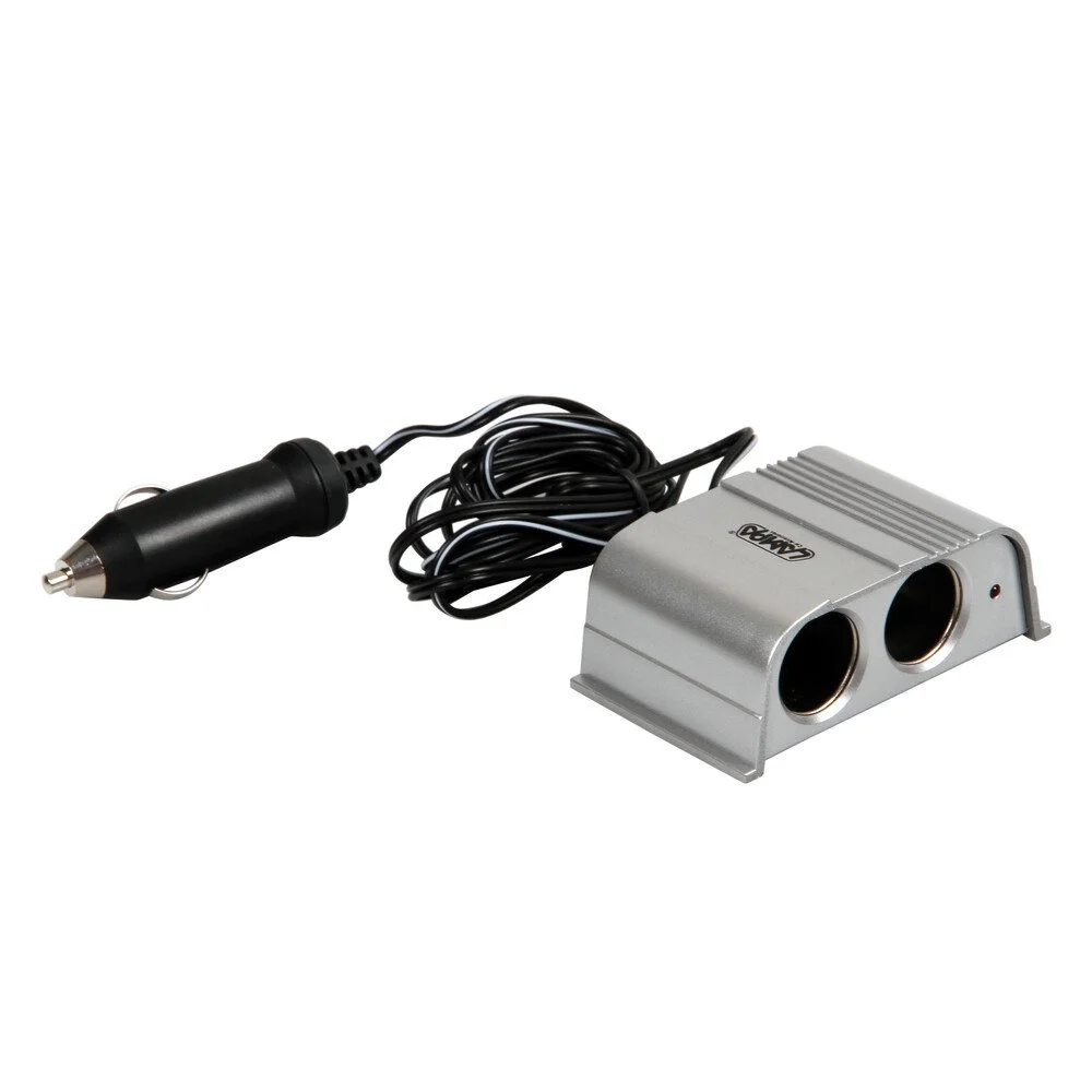 Priza dubla LAMPA LAM39068, 12/24V, cu lumini, prelungitor cablu 200 cm